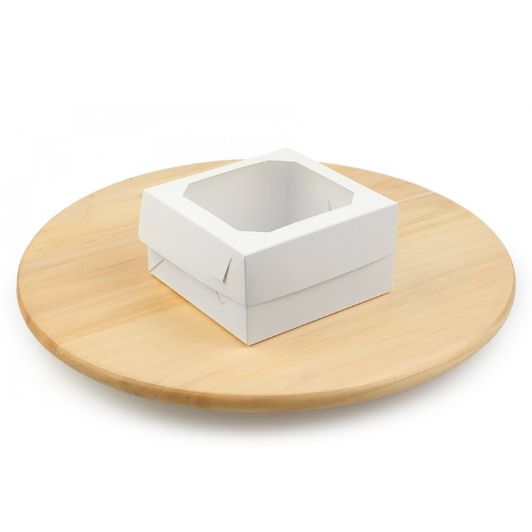 Коробка бля Бенто торта та десертів цільнокроєна, Біла, 130х130х70 мм