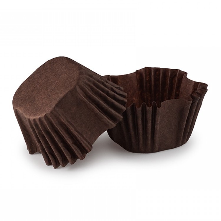 Паперова форма для цукерок та кейк-попсів (27х27х22 мм), коричнева, 12 шт/уп