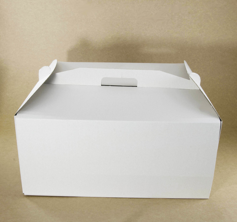 Коробка під торт 230х230х210 біла з вікном, м/г.
