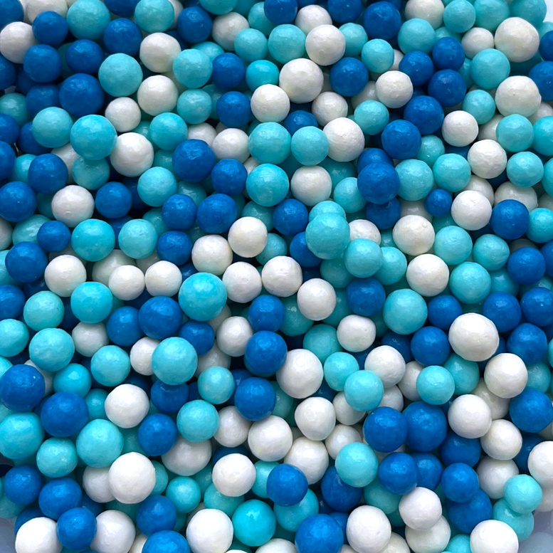 Кульки глянцеві d 5мм, Асорті №4 (блакитне), 50г, ТМ Украса