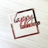 Топпер боковий "Happy birthday" Квадрат, дзеркальний, рожевий, 95*100*1,5 мм