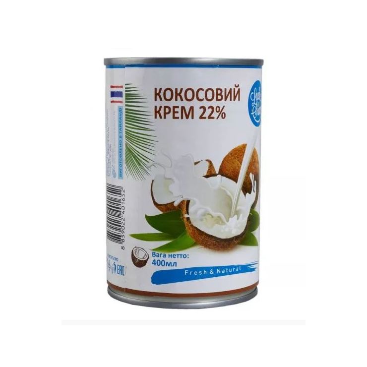 Кокосовые сливки (крем кокосовый) Luck Siam 22%, 400 мл