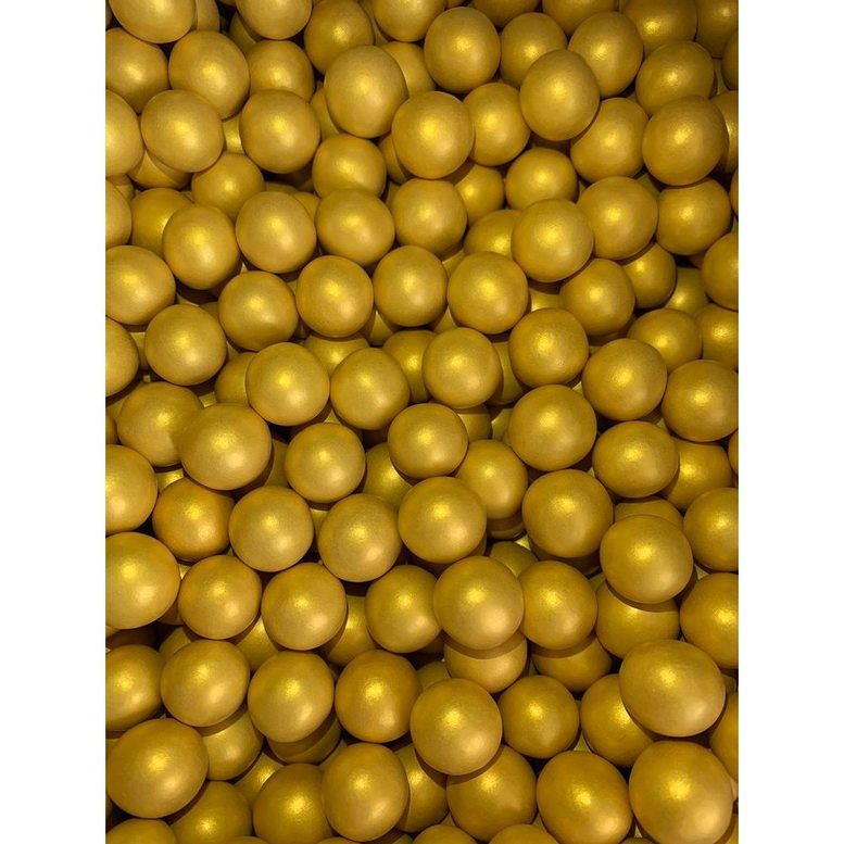 Хрусткі драже "Кріспи металізовані золоті", d 2 см, 100г, ТМ Slado