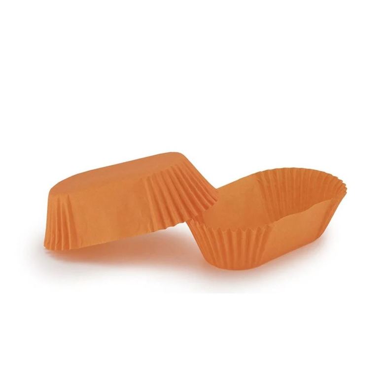 Паперова форма для тістечок та еклерів 80х35 мм, h 30 мм, помаранчева, 14шт/уп