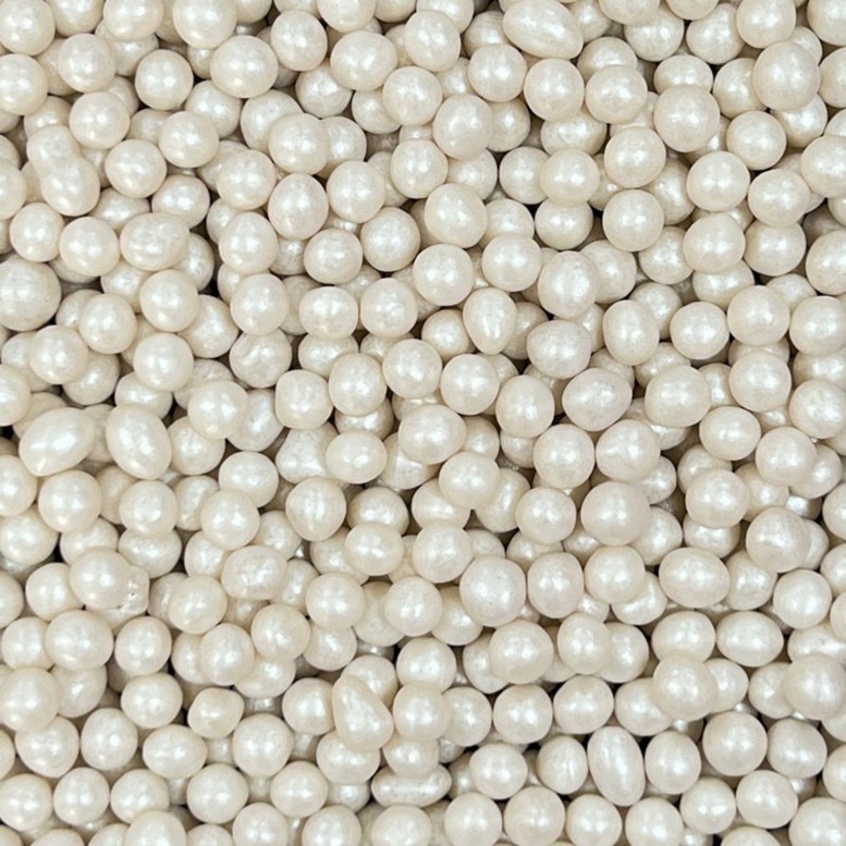 Рисові кульки Білі перламутрові D7 мм, 100г, ТМ Slado