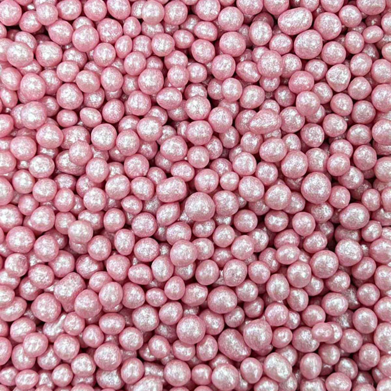 Рисові кульки Рожеві перламутрові D5мм, 100г, ТМ Slado