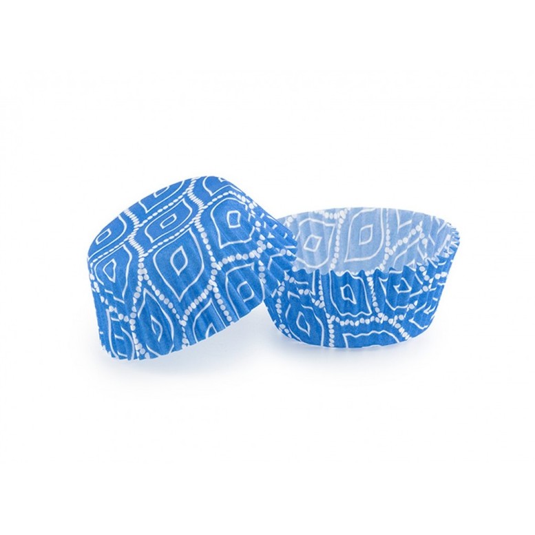 Паперова форма для кексів (45х25) Синя з принтом, 25шт/уп