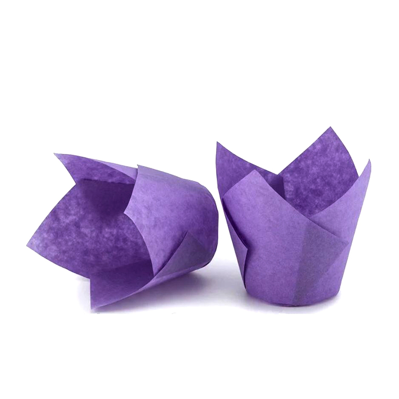 Паперова форма для кексів ТЮЛЬПАН фіолетова, 1шт